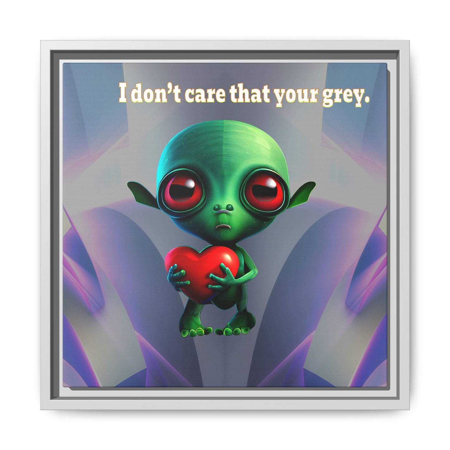 I don't care that your grey - framed canvas art (grey-pink wave)