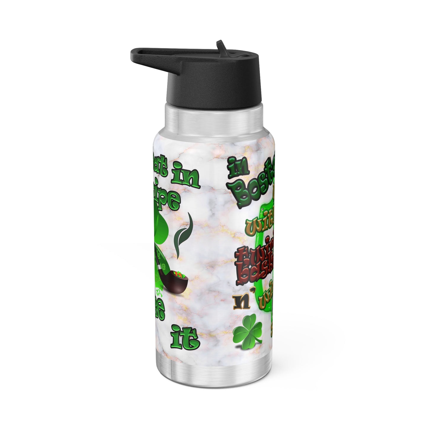 celtics logo - Gator Tumbler, 32oz  (white marble)