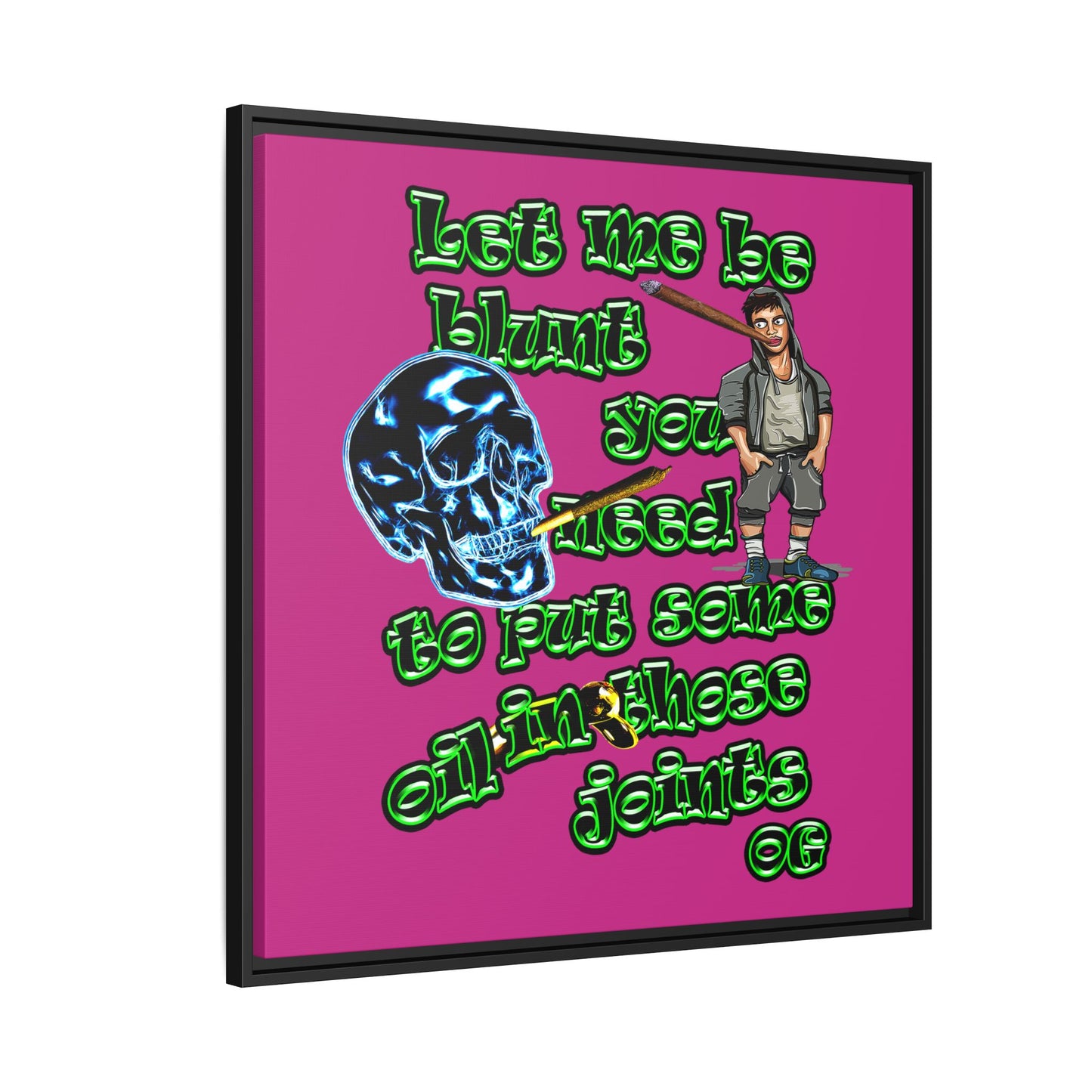 og - framed canvas art (pink)