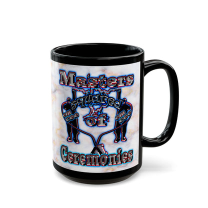 em cee squared - Black Mug (white marble)