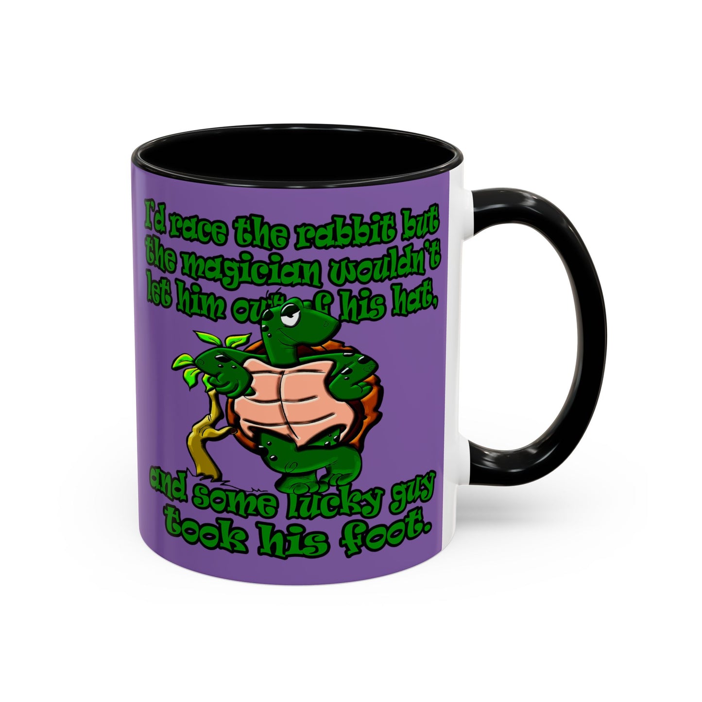 turtle race - Accent Mug (light purple)
