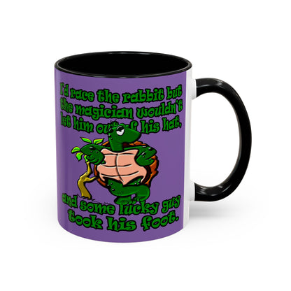 turtle race - Accent Mug (light purple)
