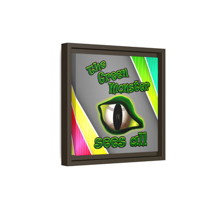 green monster - framed canvas art (rainbow split)