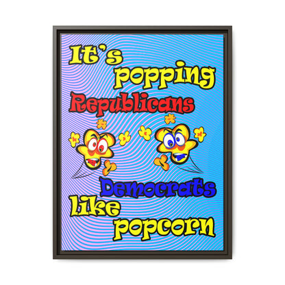 popping like popcorn - framed canvas art (light blue-purple wave)