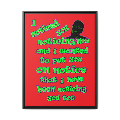 noticed you noticing - framed canvas art (red)