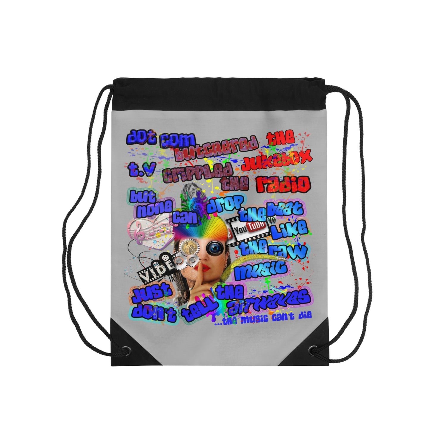 drop the beat - Drawstring Bag (light grey)