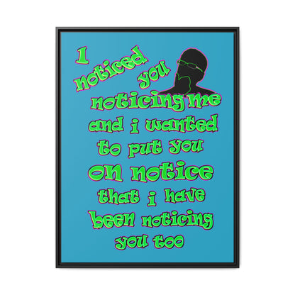 noticed you noticing - framed canvas art (turquoise)