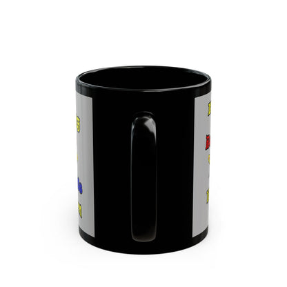 popping like popcorn - Black Mug (light grey)