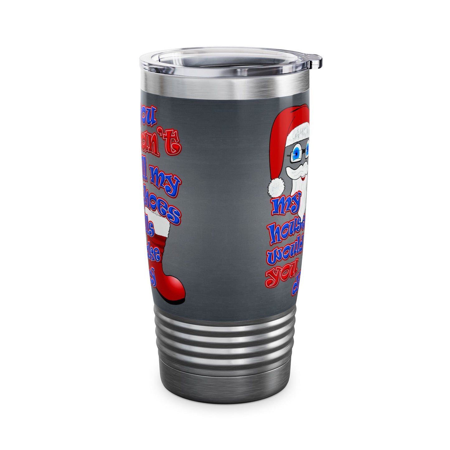 santa's shoes - Ringneck Tumbler, 20oz (grey-light grey)