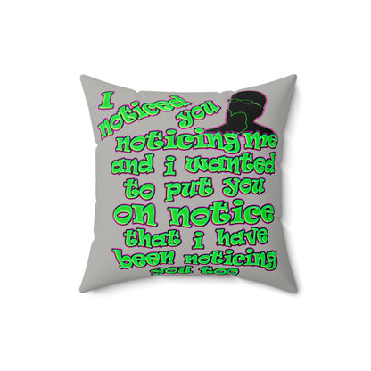 noticed you noticing - Faux Suede Square Pillow - (light grey)