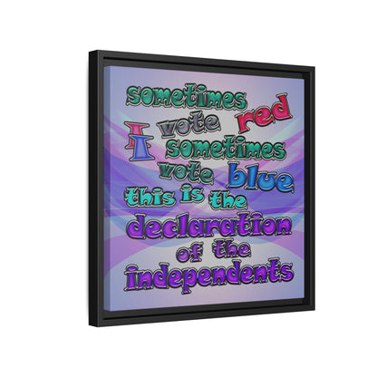 declaration of the independents - framed canvas art (light blue-pink wave)