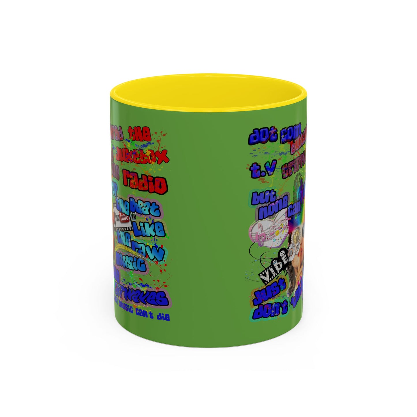 drop the beat - Accent Mug (green)