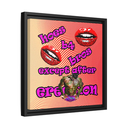 hoes b4 bros - framed canvas art (yellow-orange wave)