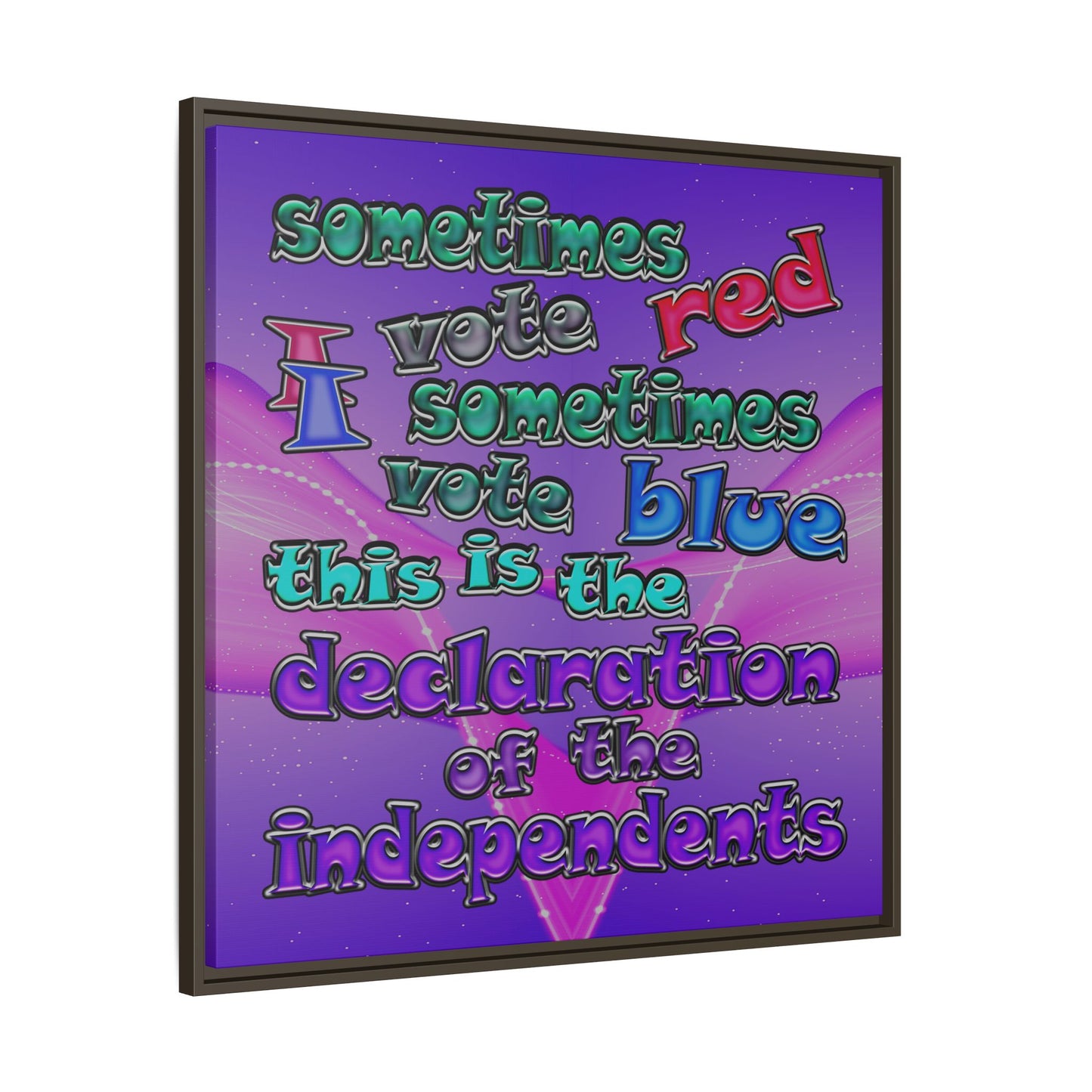 declaration of the independents - framed canvas art (purple-pink wave)