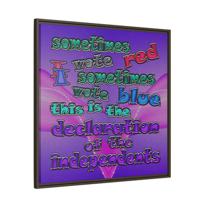 declaration of the independents - framed canvas art (purple-pink wave)