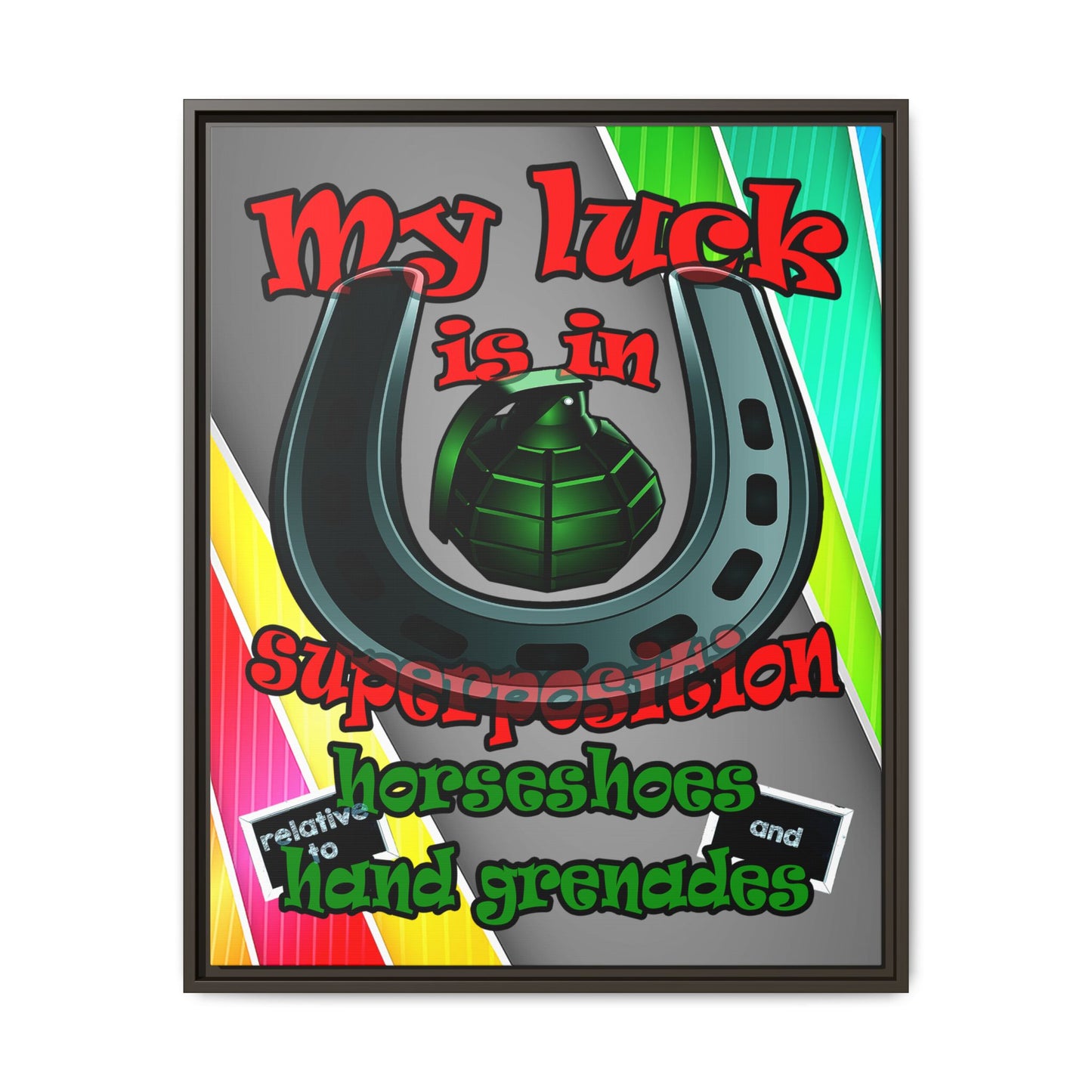 my luck - framed canvas art (rainbow split)