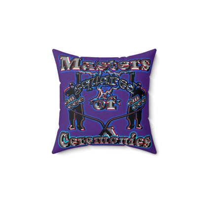 em cee squared - Spun Polyester Square Pillow - (purple)
