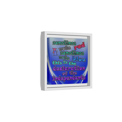 declaration of the independents - framed canvas art (blue-white wave)