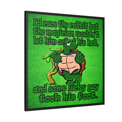 turtle race - framed canvas art (green turf)