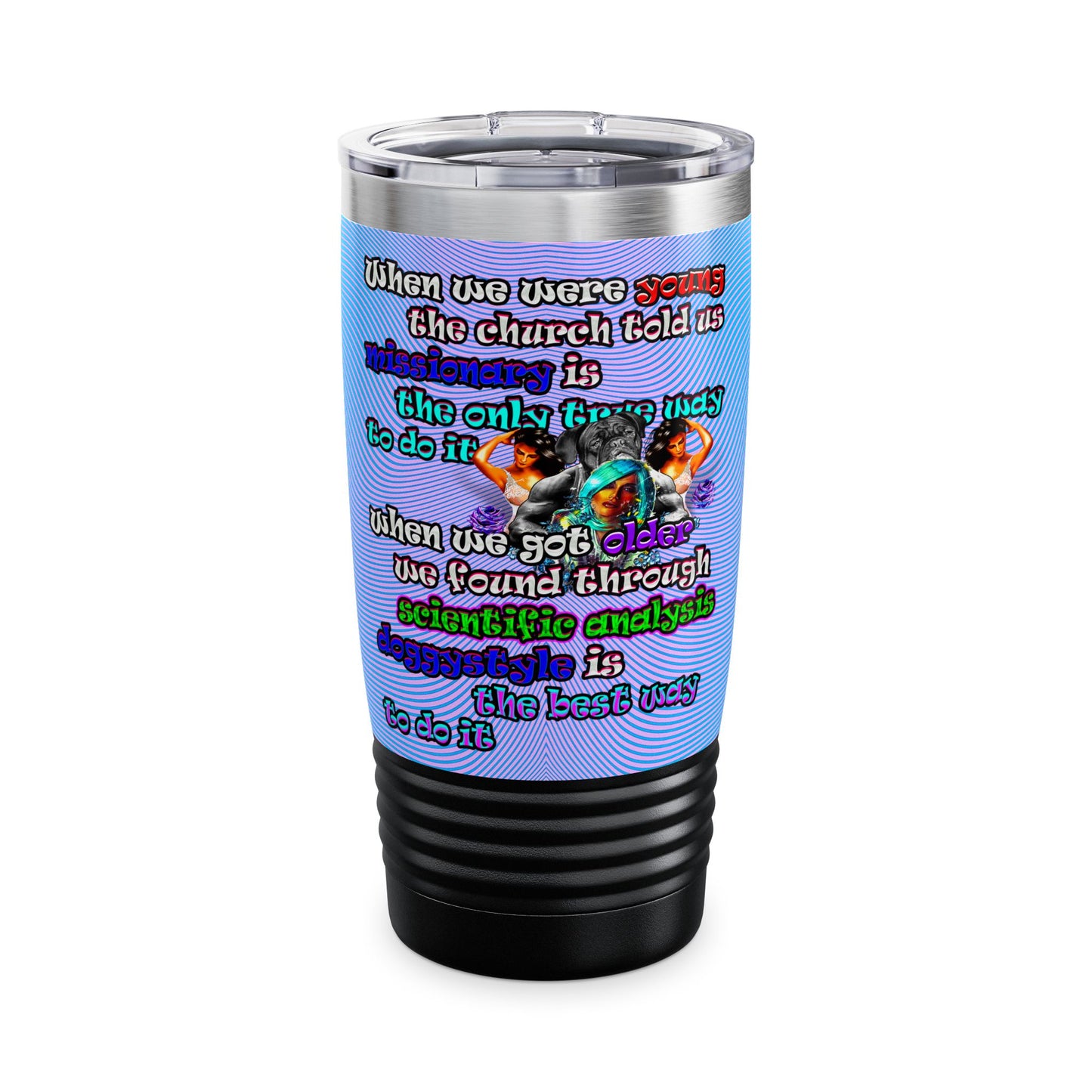 doggystyle - Ringneck Tumbler, 20oz (light blue-purple wave)