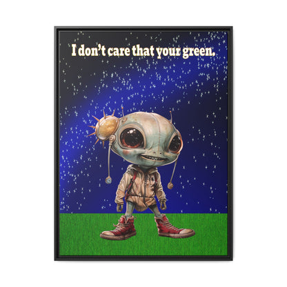 I don't care that your green - framed canvas art ('snoops' background)