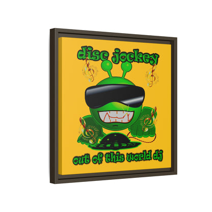 disc jockey - framed canvas art (yellow)
