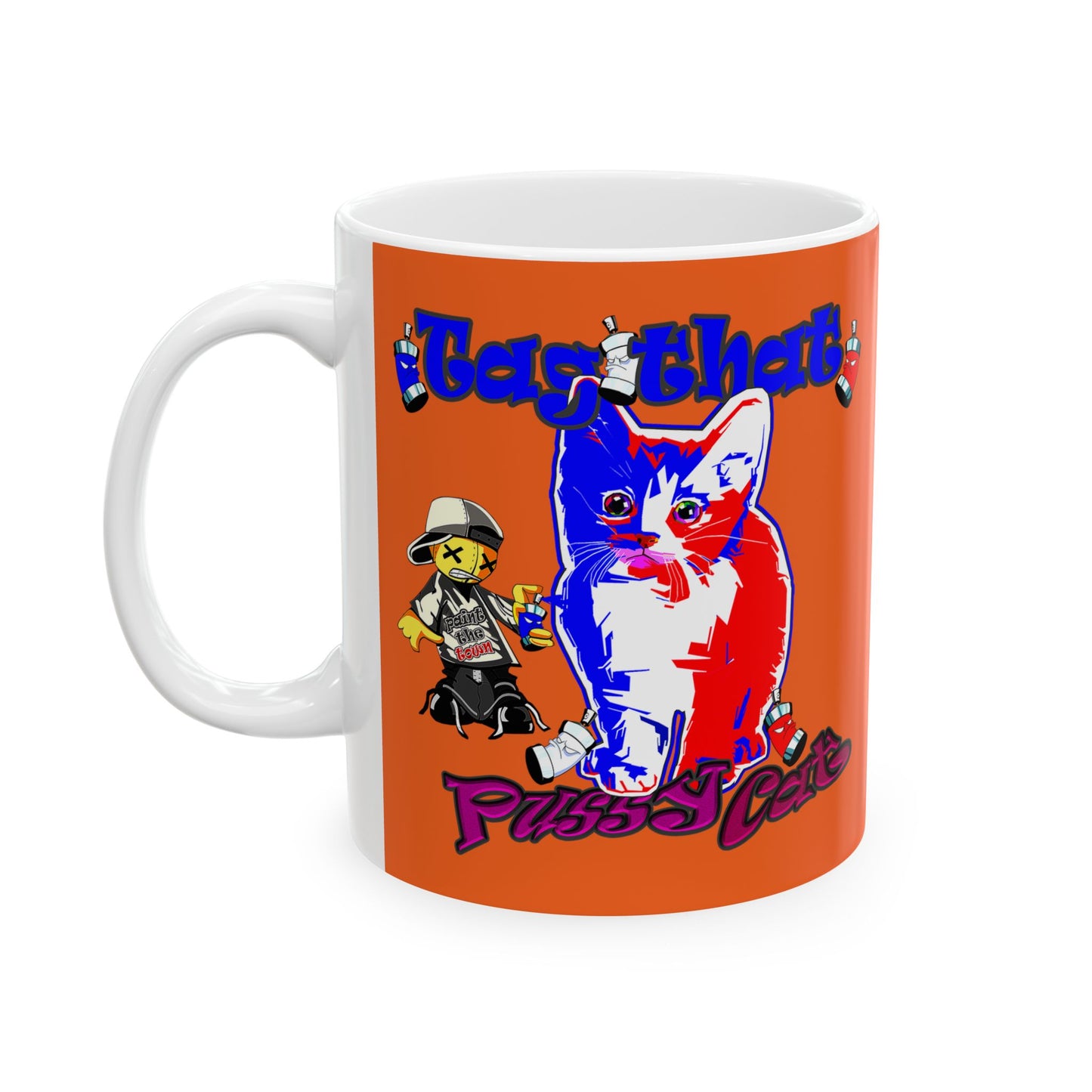 tag that - White Mug (orange)
