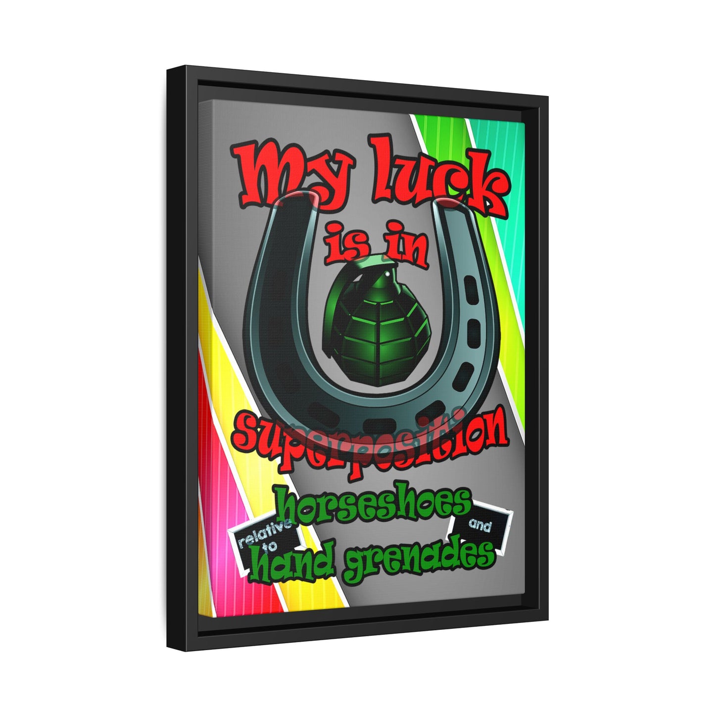 my luck - framed canvas art (rainbow split)