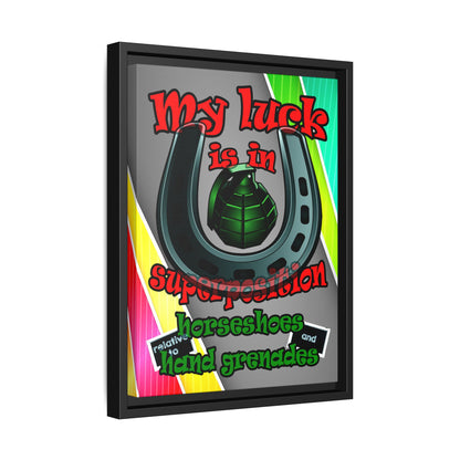 my luck - framed canvas art (rainbow split)