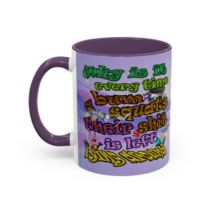 the bum's shit - Accent Mug (light blue-pink wave)