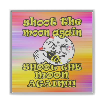 shoot the moon again - framed canvas art (color blur)