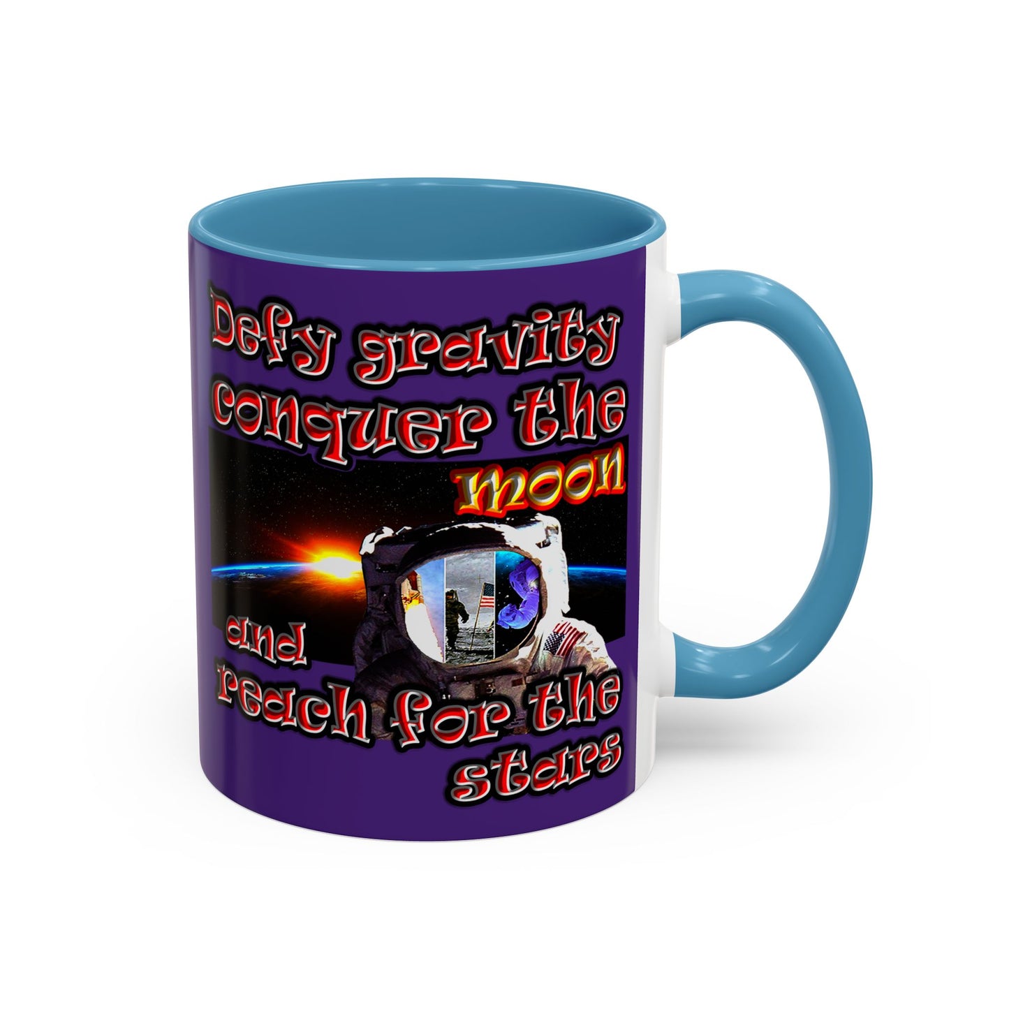 defy conquer reach - Accent Mug (purple)