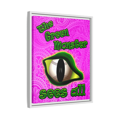 green monster - framed canvas art (pink swirl)