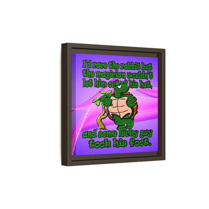 turtle race - framed canvas art (purple-pink wave)
