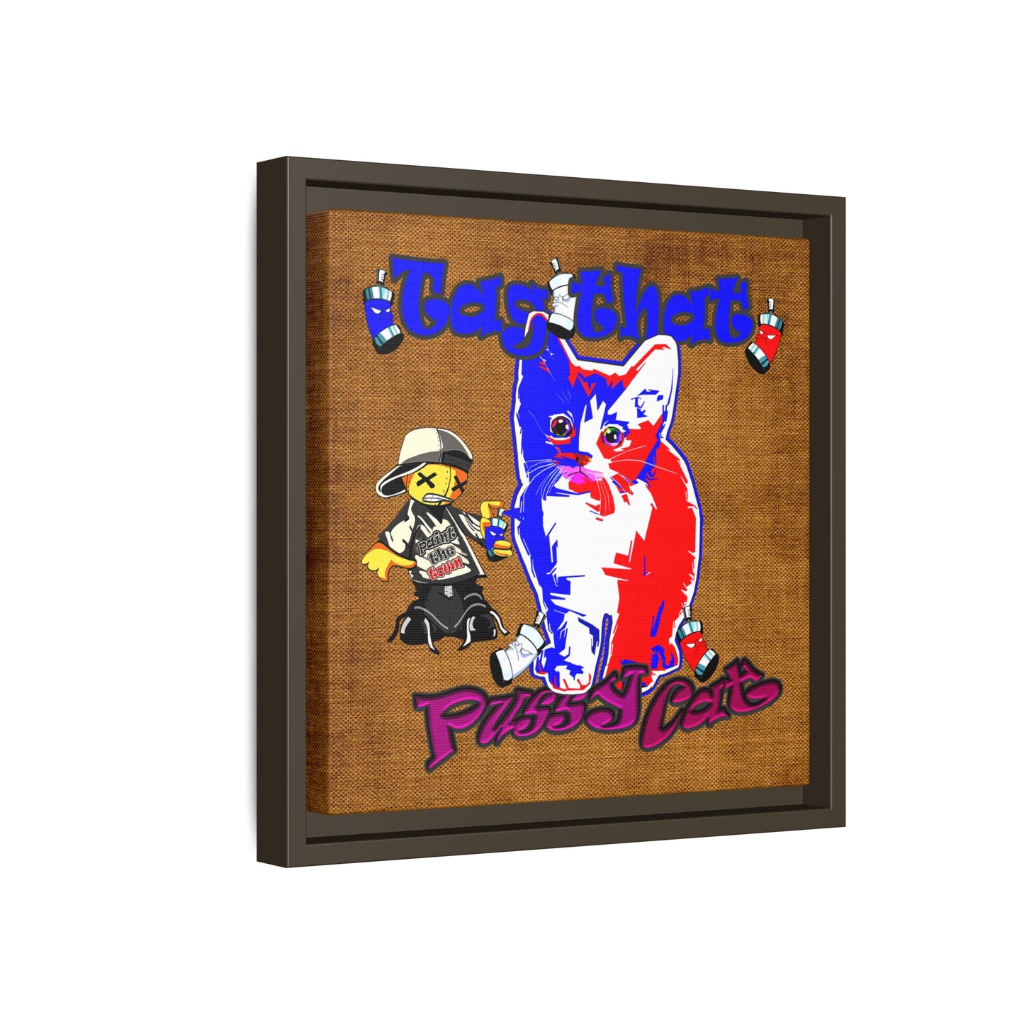 tag that - framed canvas art (brown papyrus)