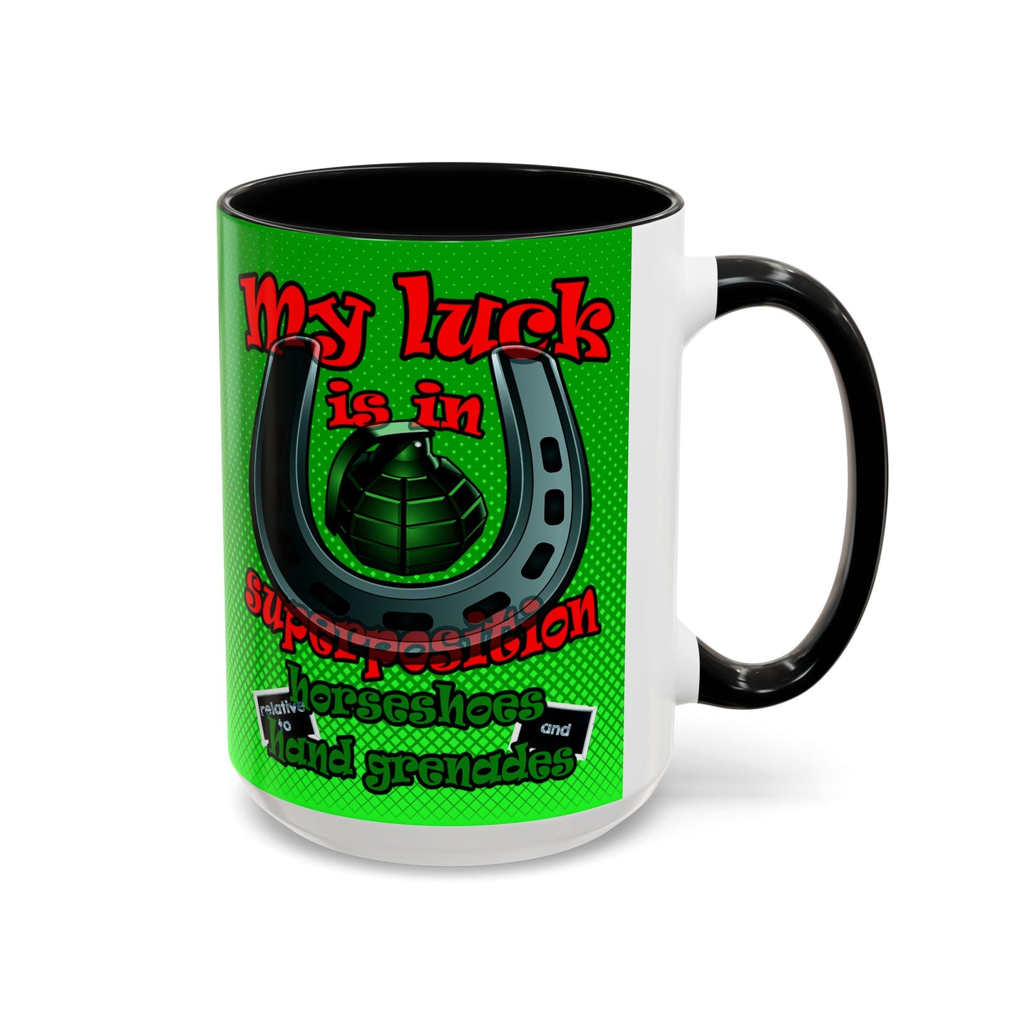 my luck - Accent Mug (logo green)