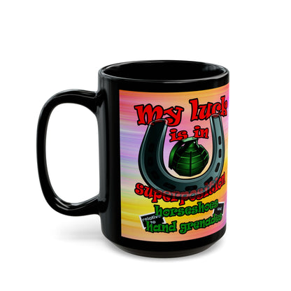 my luck - Black Mug (color blur)