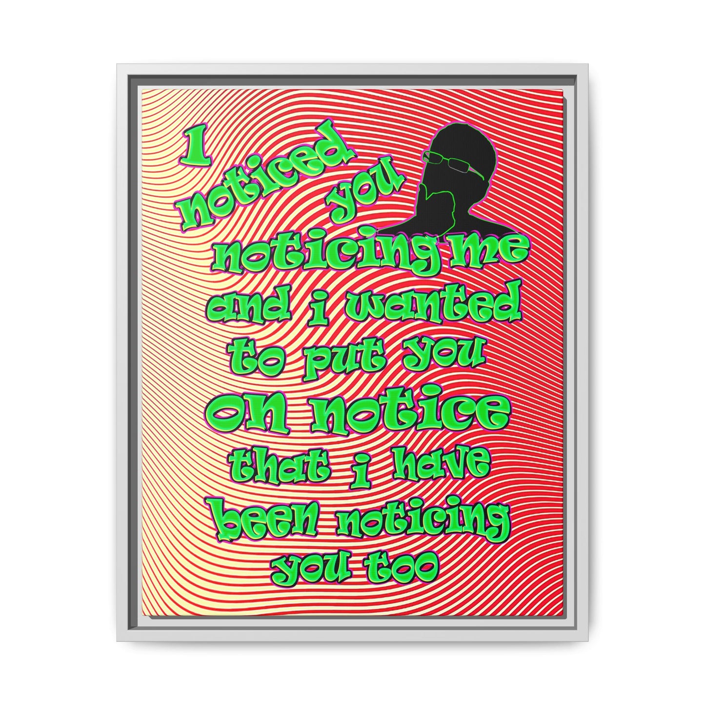 noticed you noticing - framed canvas art (yellow-orange wave)