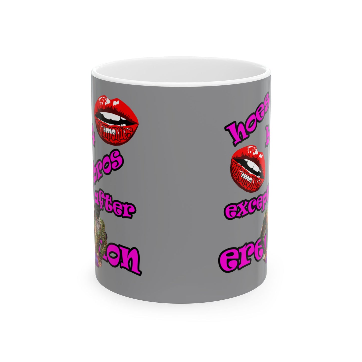 hoes b4 bros - White Mug (grey)