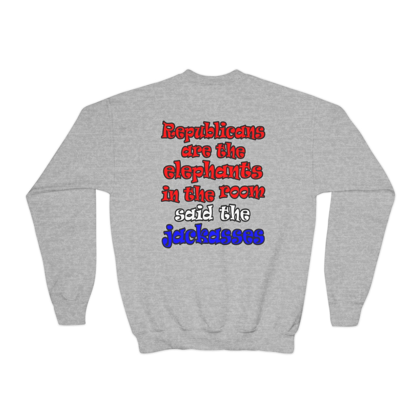 donkeys and elephants - Youth Crewneck Sweatshirt