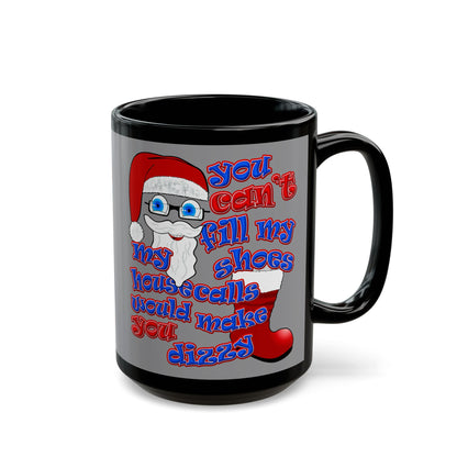 santa's shoes - Black Mug (grey)