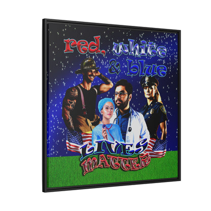 rw&b lives matter - framed canvas art ('snoops' background)