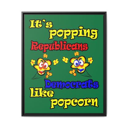 popping like popcorn - framed canvas art (dark green)