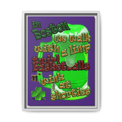 celtics logo - framed canvas art (purple)