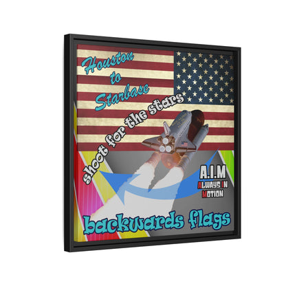 shoot for the stars - framed canvas art (rainbow split)