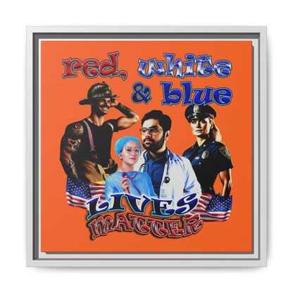 rw&b lives matter - framed canvas art (orange)