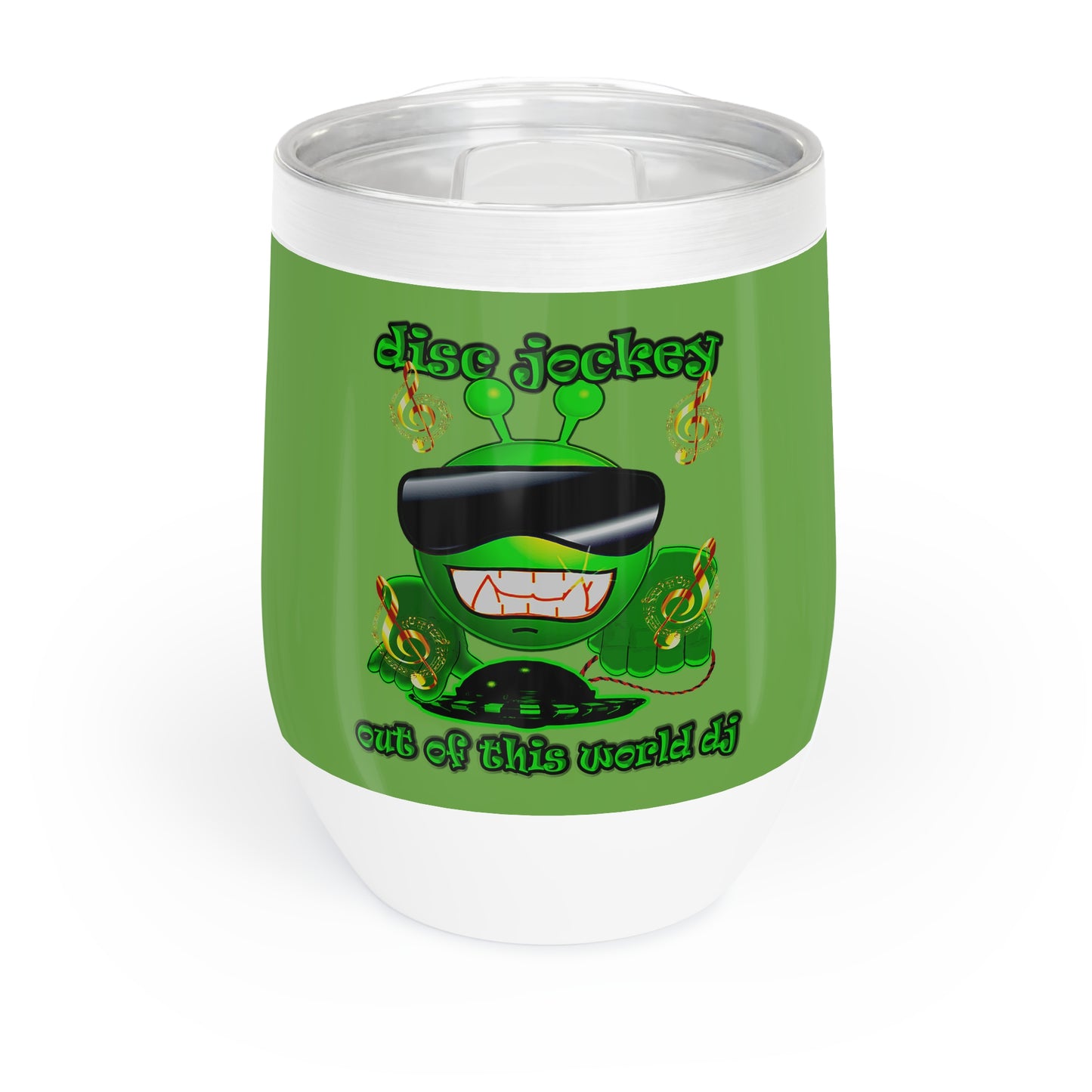disc jockey - Chill Wine Tumbler (green)