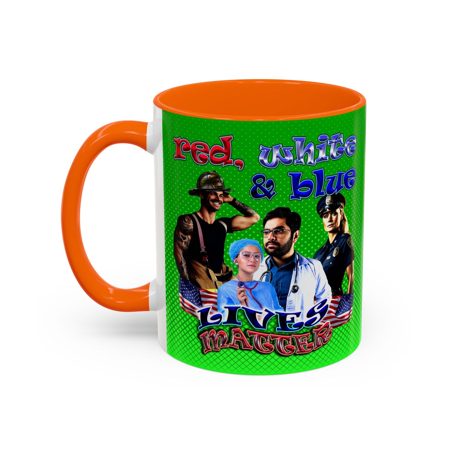 rw&b lives matter - Accent Mug (logo green)