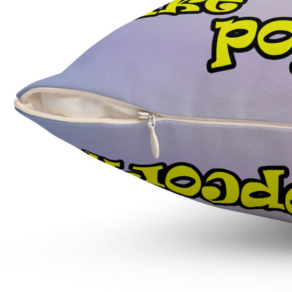 popping like popcorn - Spun Polyester Square Pillow - (light blue-pink wave)