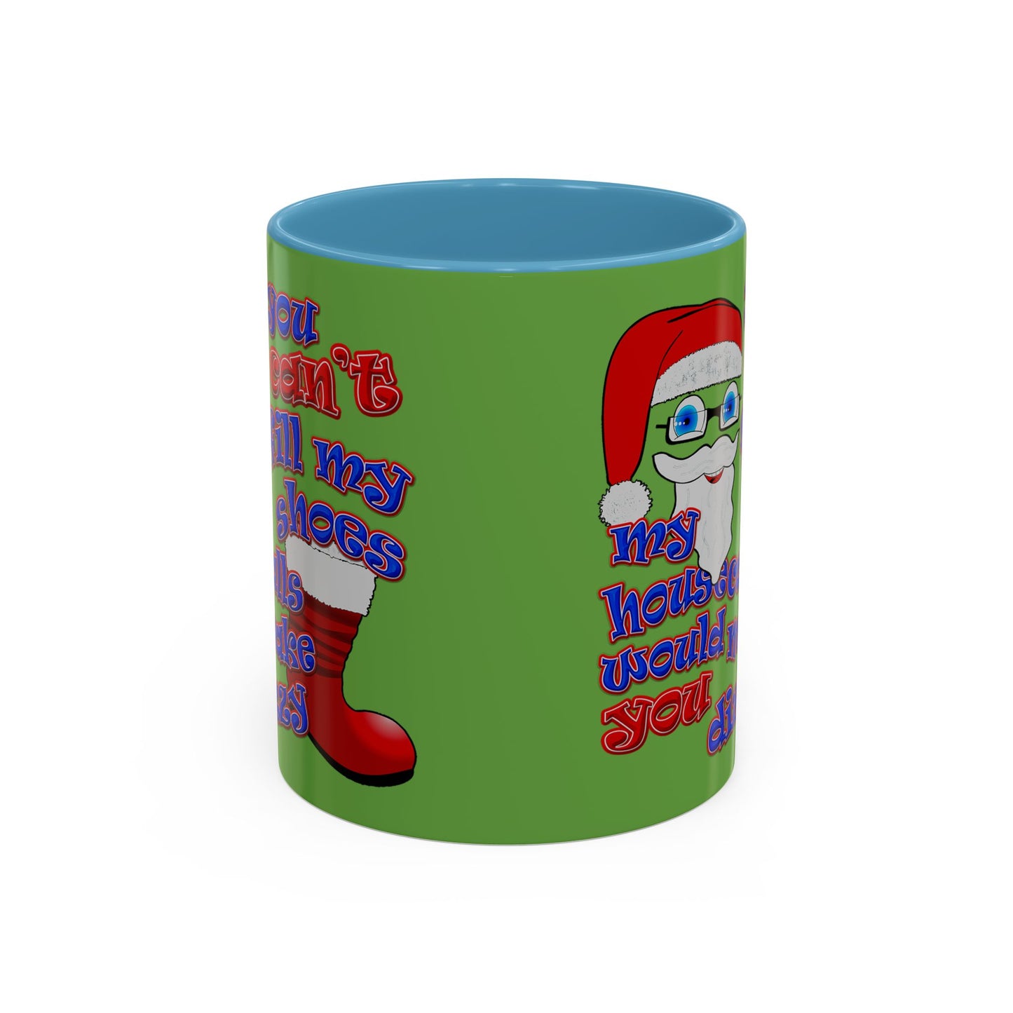 santa's shoes - Accent Mug (green)